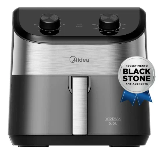 Fritadeira Air Fryer 5,5l Widemax Com Interior De Alumínio 1900w Midea