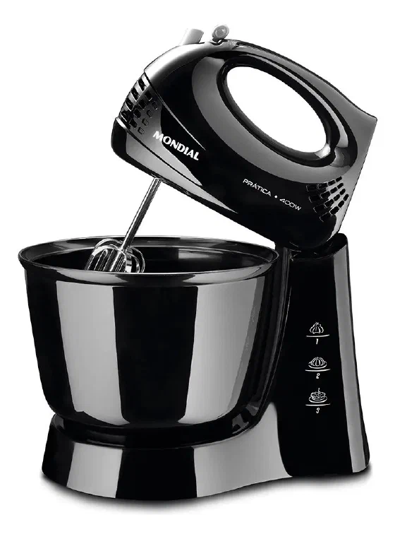 Batedeira Prática Mondial Preto 400W B-44-B