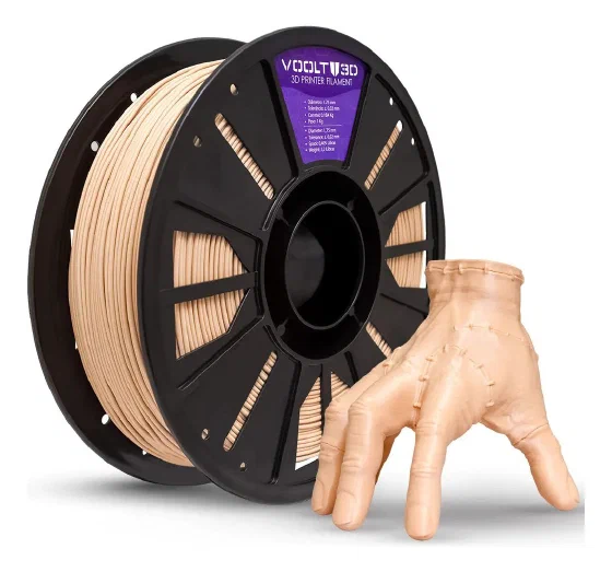 Voolt3D PLA Filamento 1.75mm Premium 1kg Cor Bege Caucasiano