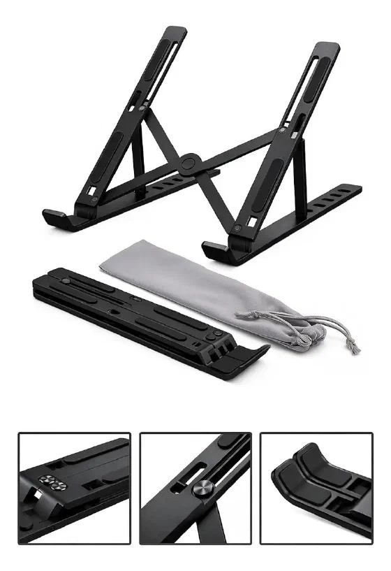 Base Suporte Para Notebook Alumínio Portátil Articulado Dobrável Tablet Laptop Mesa
