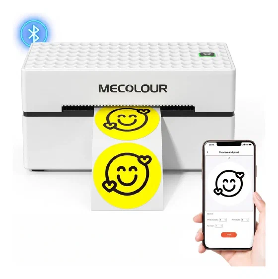 Impressora Etiquetas Térmica Bluetooth 4 Polegadas MECOLOUR GD41 150mm/s Para Correios Shopee Mercado Livre
